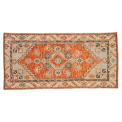 Vintage Distressed Oushak Teppich Läufer