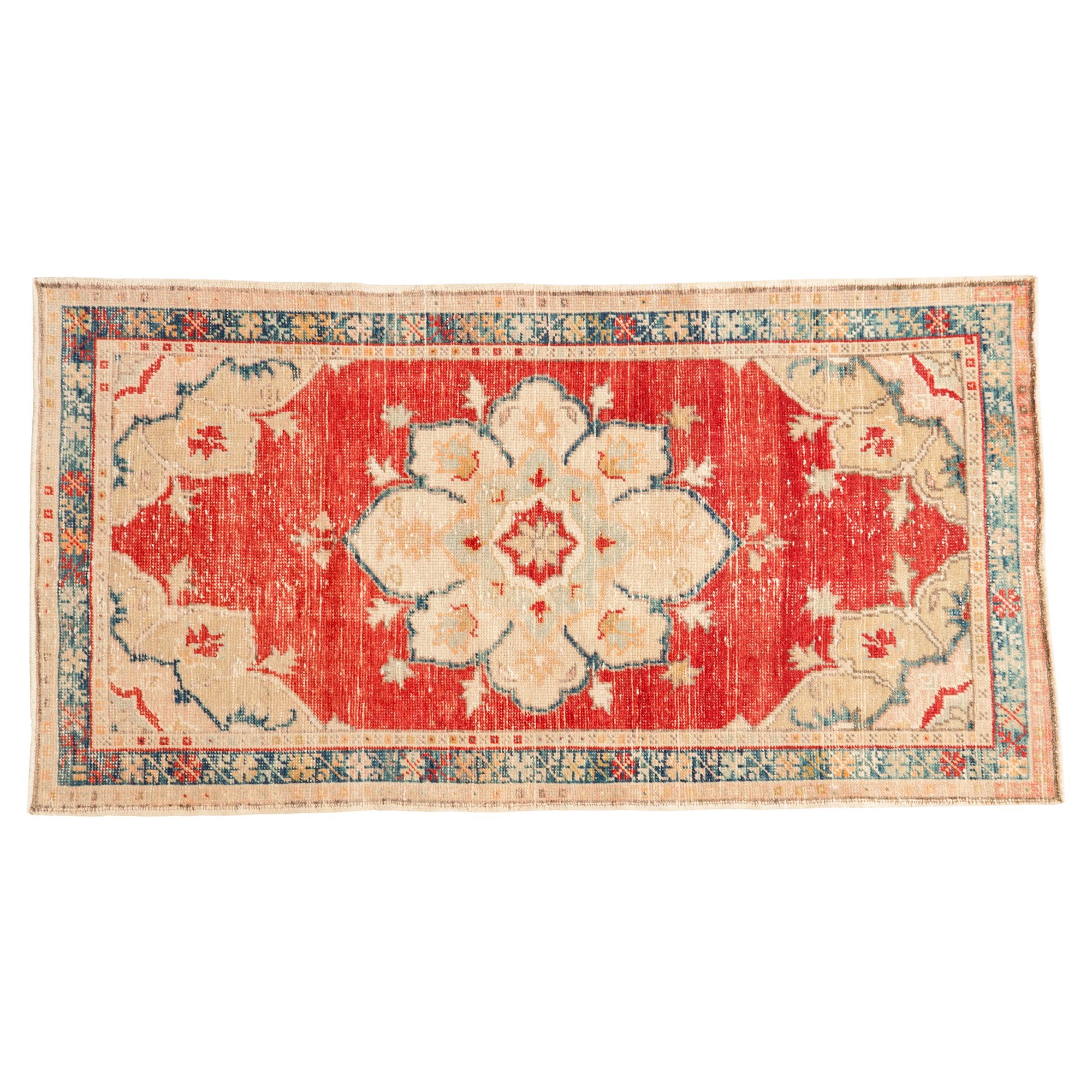 Vintage Distressed Oushak Rug Runner