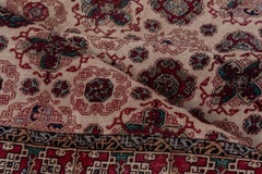 Vintage Distressed Oushak Rug with Medallion Design