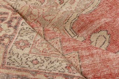 Vintage Distressed Oushak Rug with Medallion Design
