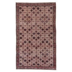 Alfombra Oushak vintage envejecida con diseño de medallón