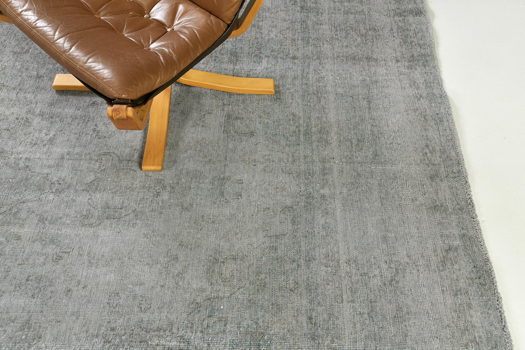 Vintage Distressed Overdye Persian Tabriz en vente 3