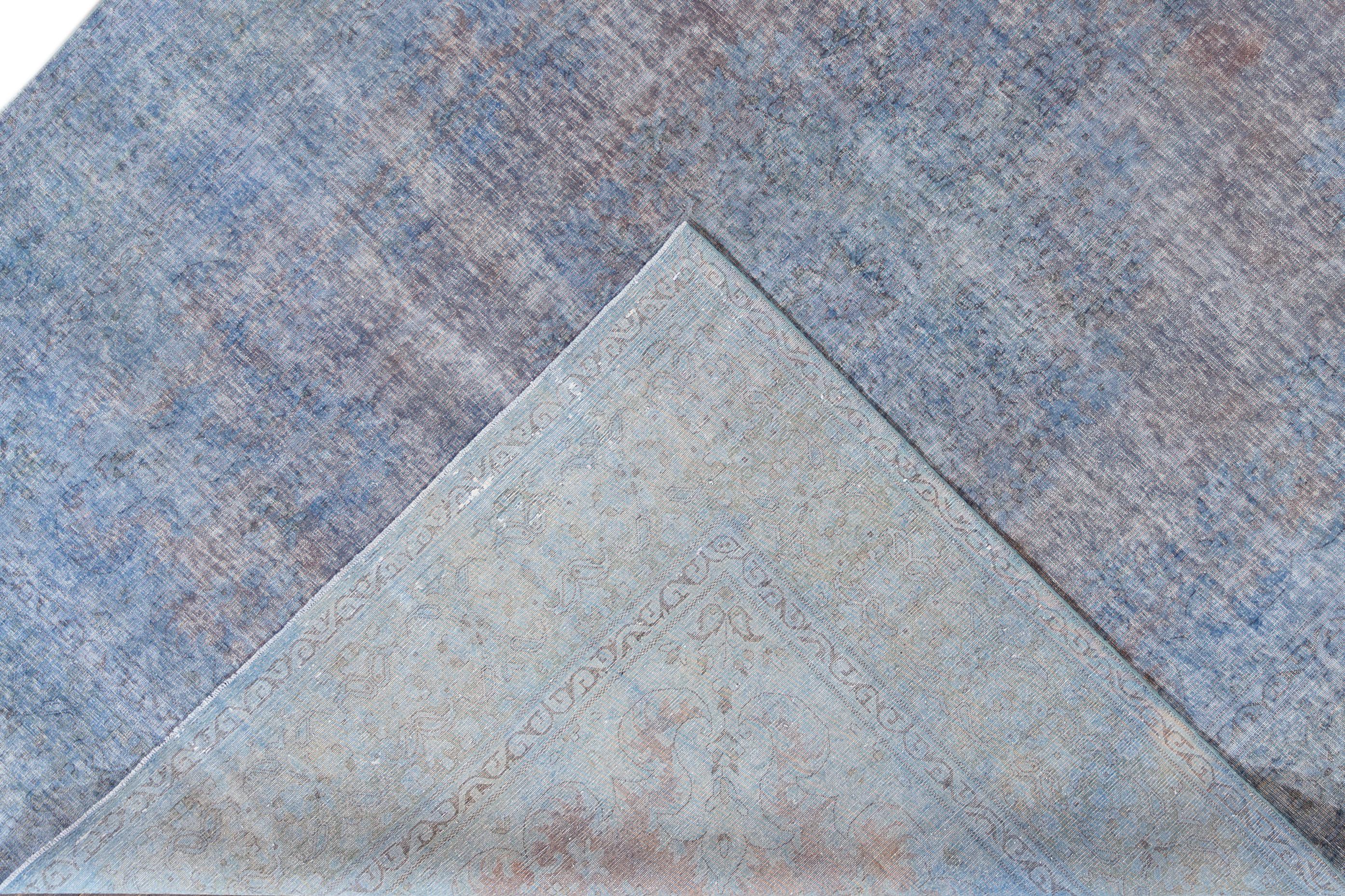 blue vintage distressed rug