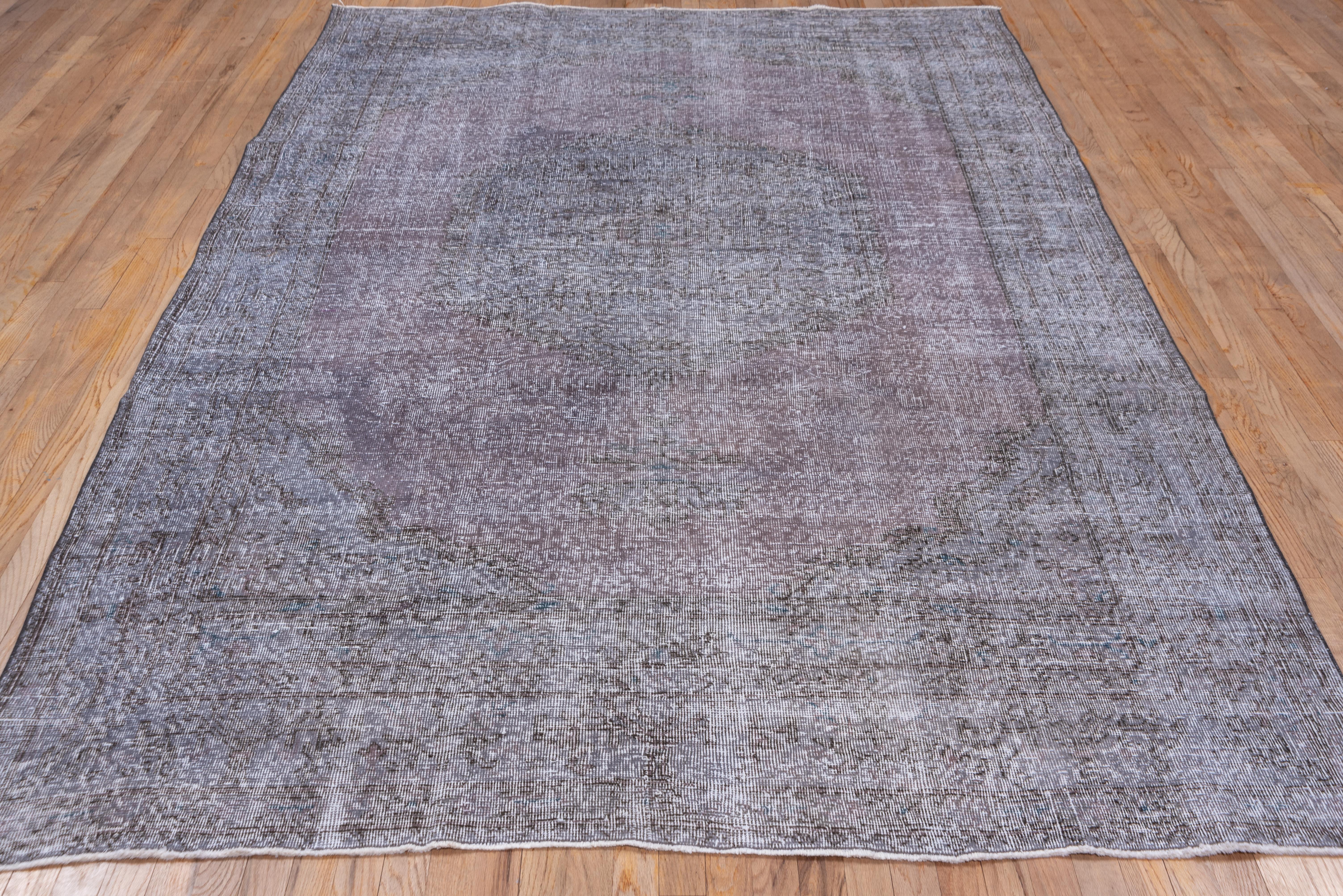 Turkish Vintage Distressed Overdyed Carpet For Sale