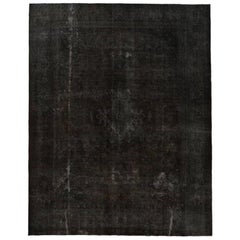 Vintage Distressed Overdyed Persian Rug