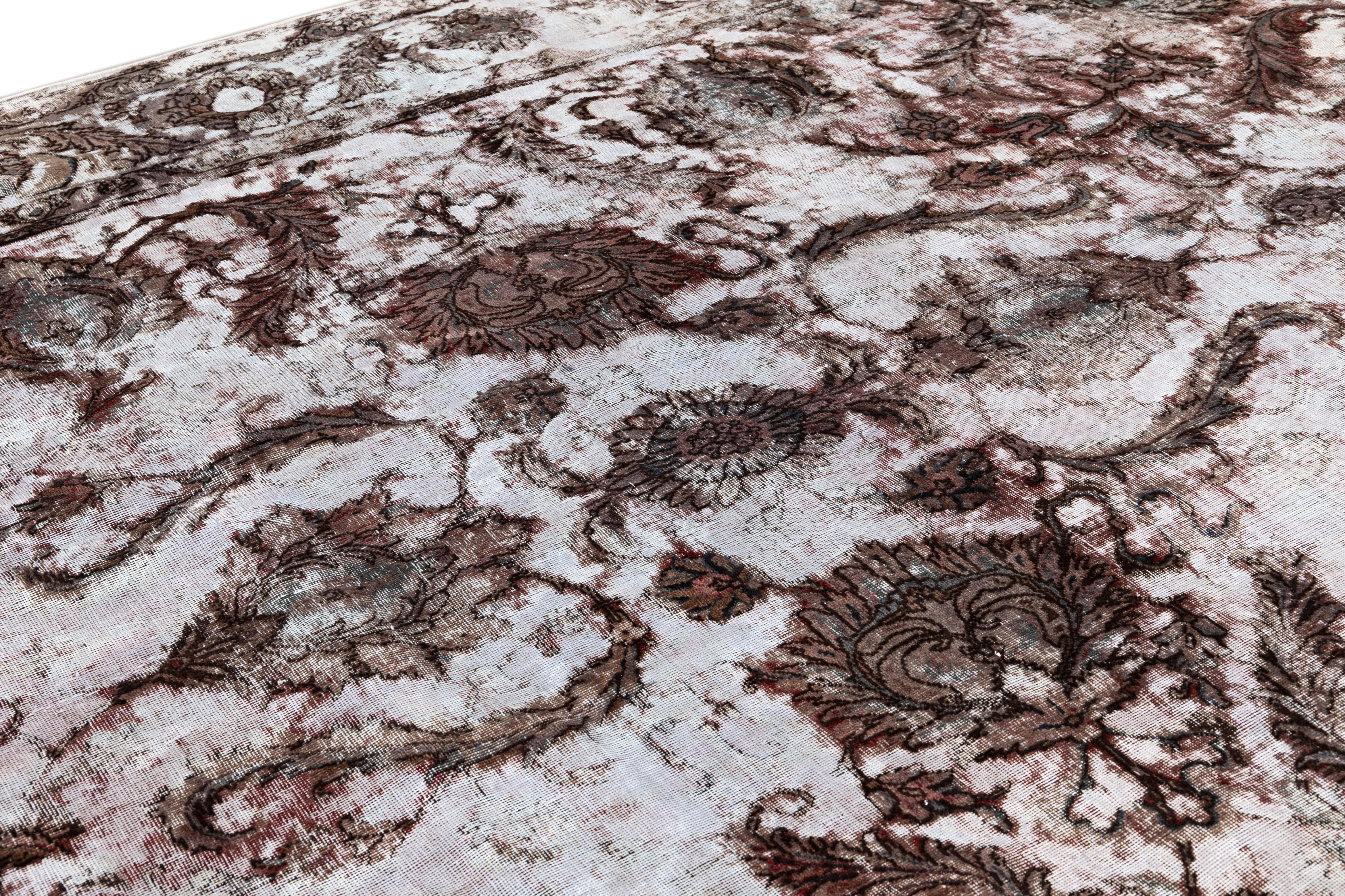 Tappeto Vintage Distressed Overdyed in vendita 4
