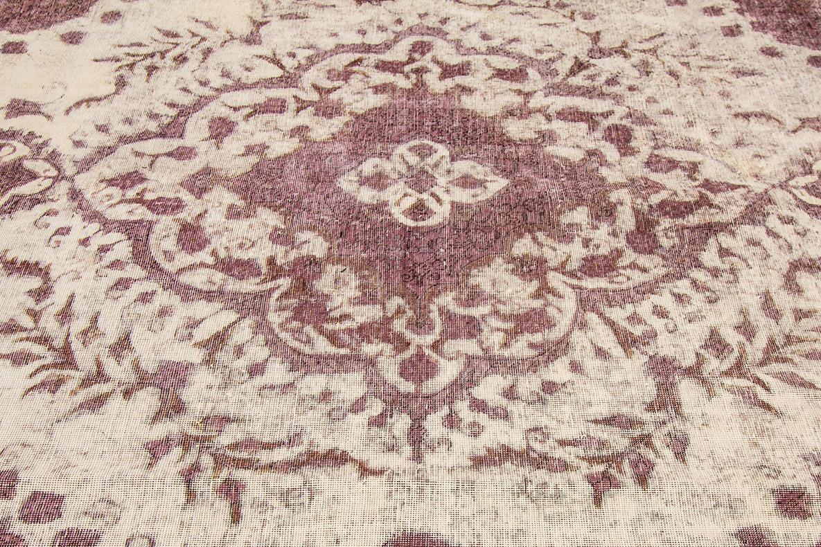 Vintage Distressed Overdyed Rug In Distressed Condition For Sale In Norwalk, CT