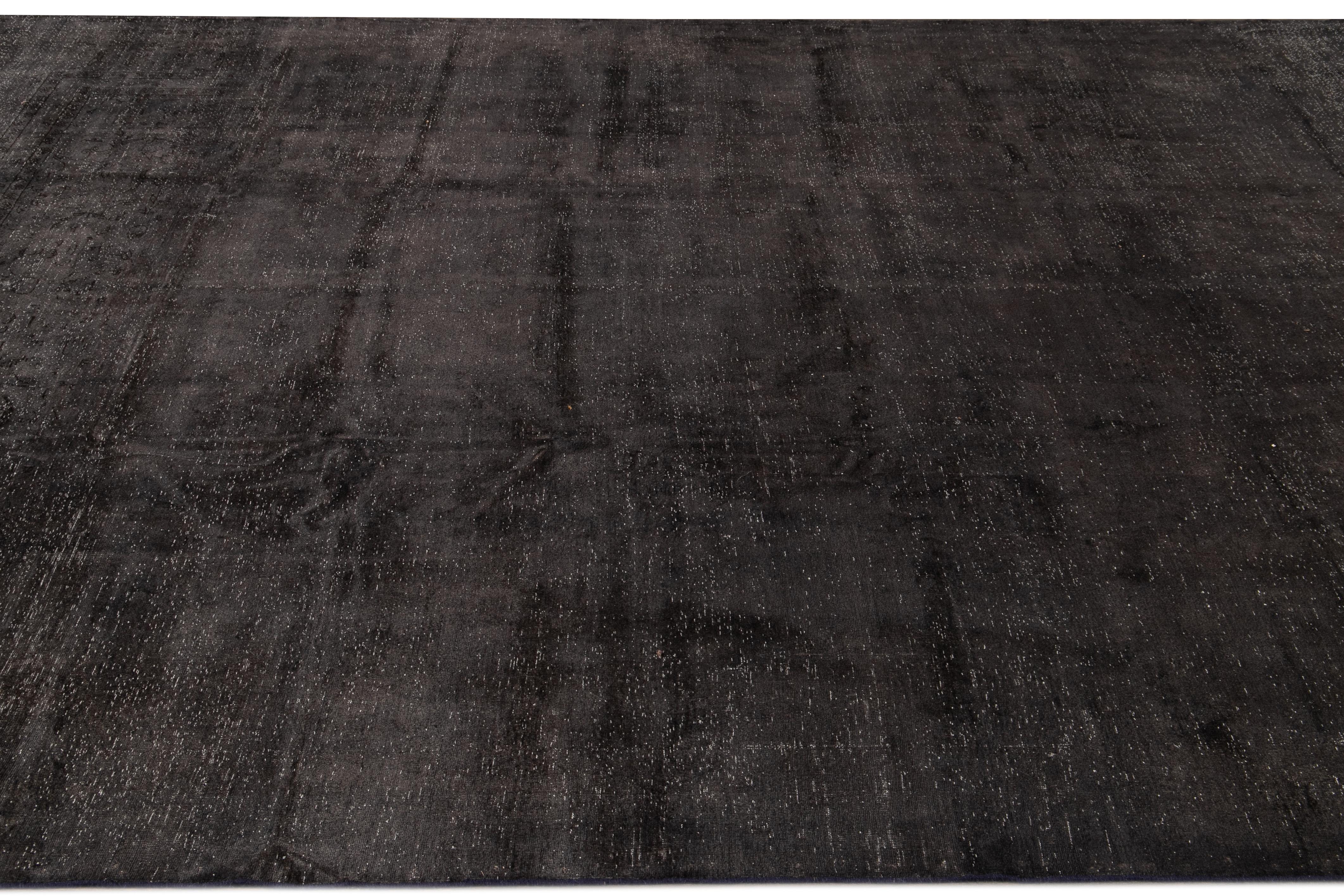 Vintage Distressed Overdyed Rug For Sale 1