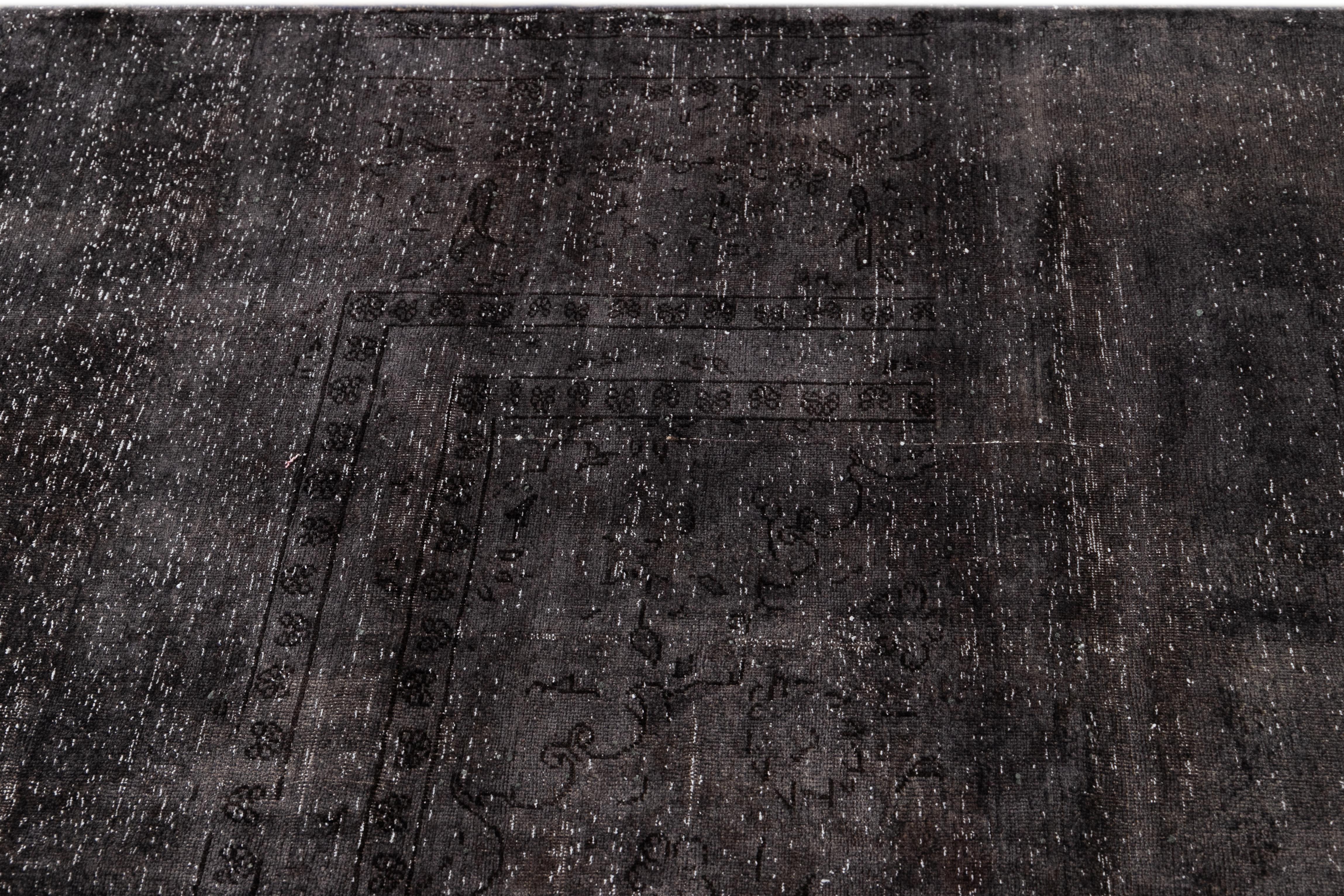 Vintage Distressed Overdyed Rug For Sale 3