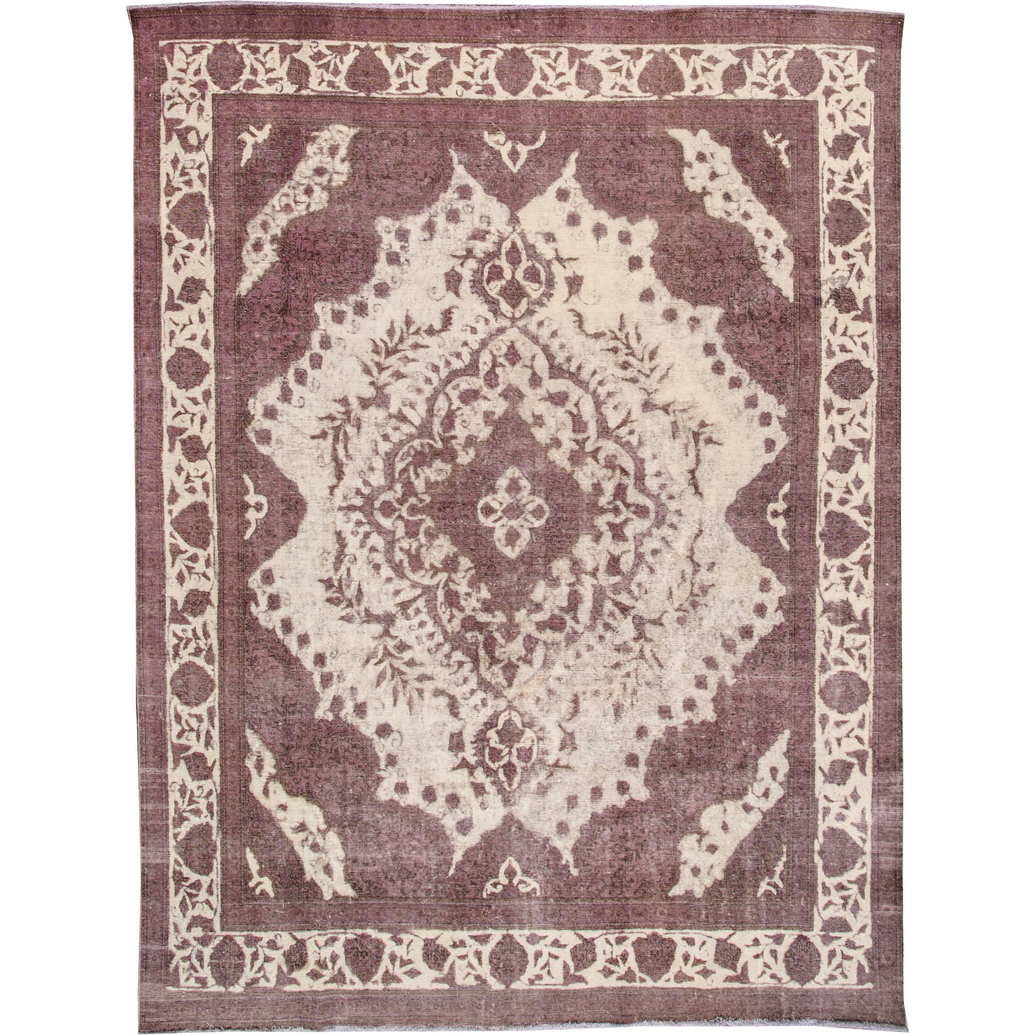 Vintage Distressed Overdyed Rug