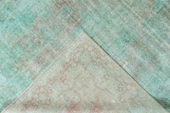 Vintage Distressed Overdyed Teal Wool Rug