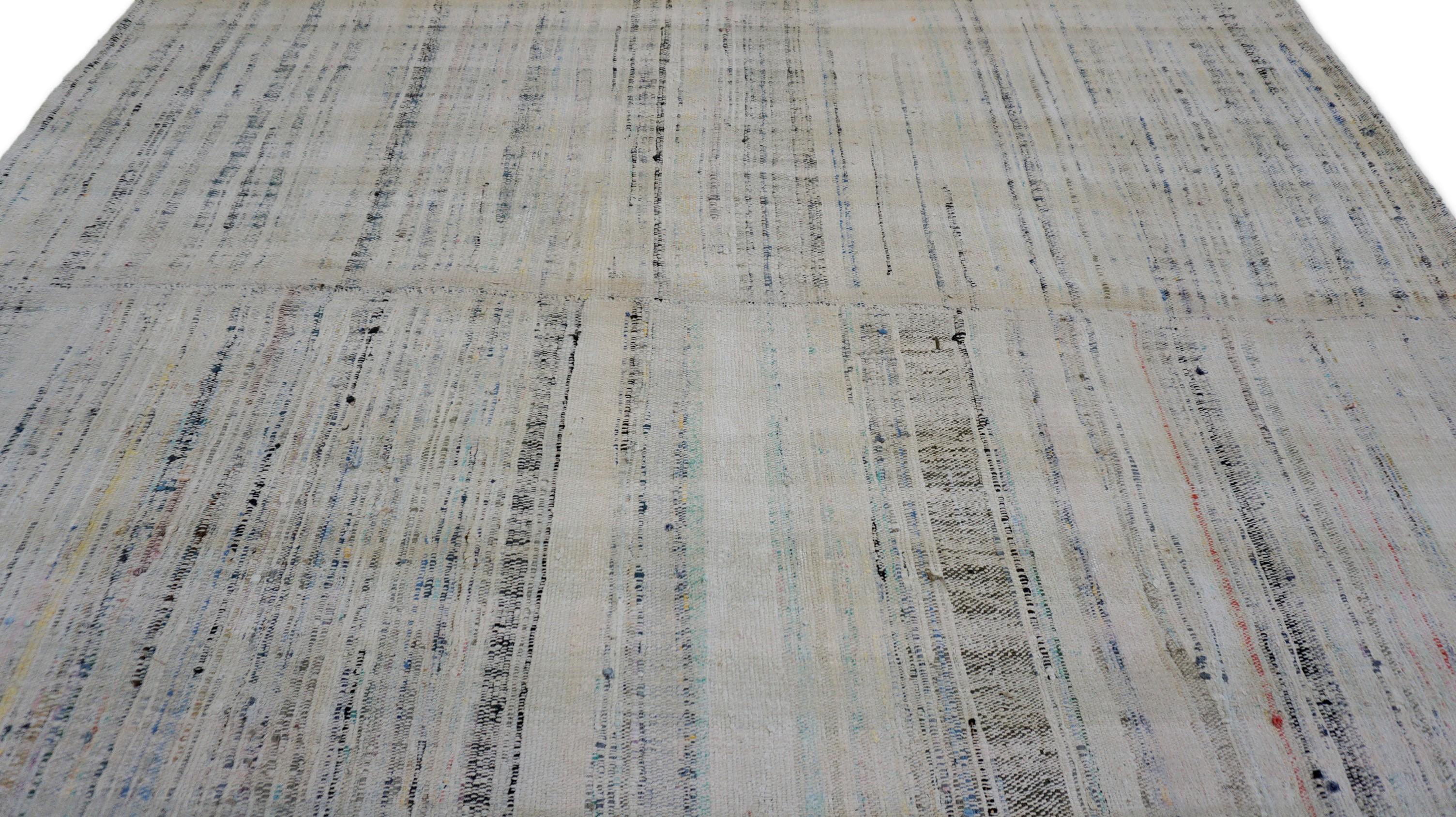 Handgewebte Vintage-Kelim-Tafeln aus Wolle im Used-Look 5'7''x7'5'' (Moderne) im Angebot