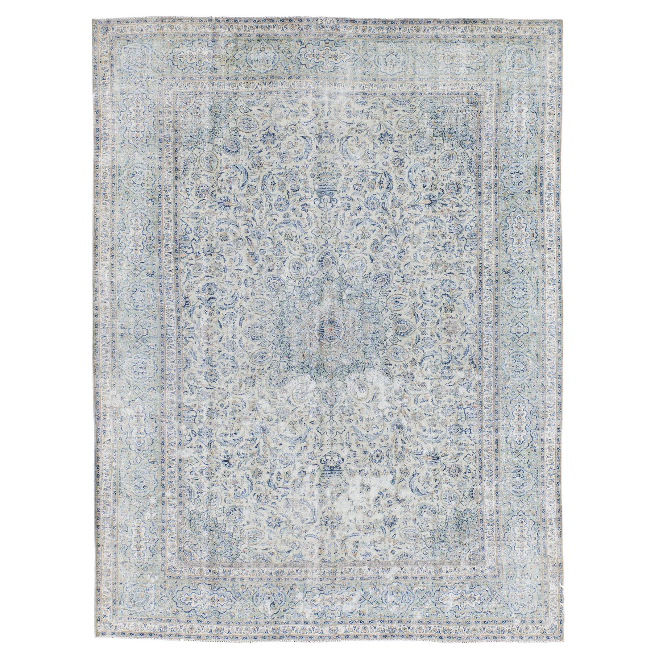 Vintage Kashan persiano invecchiato