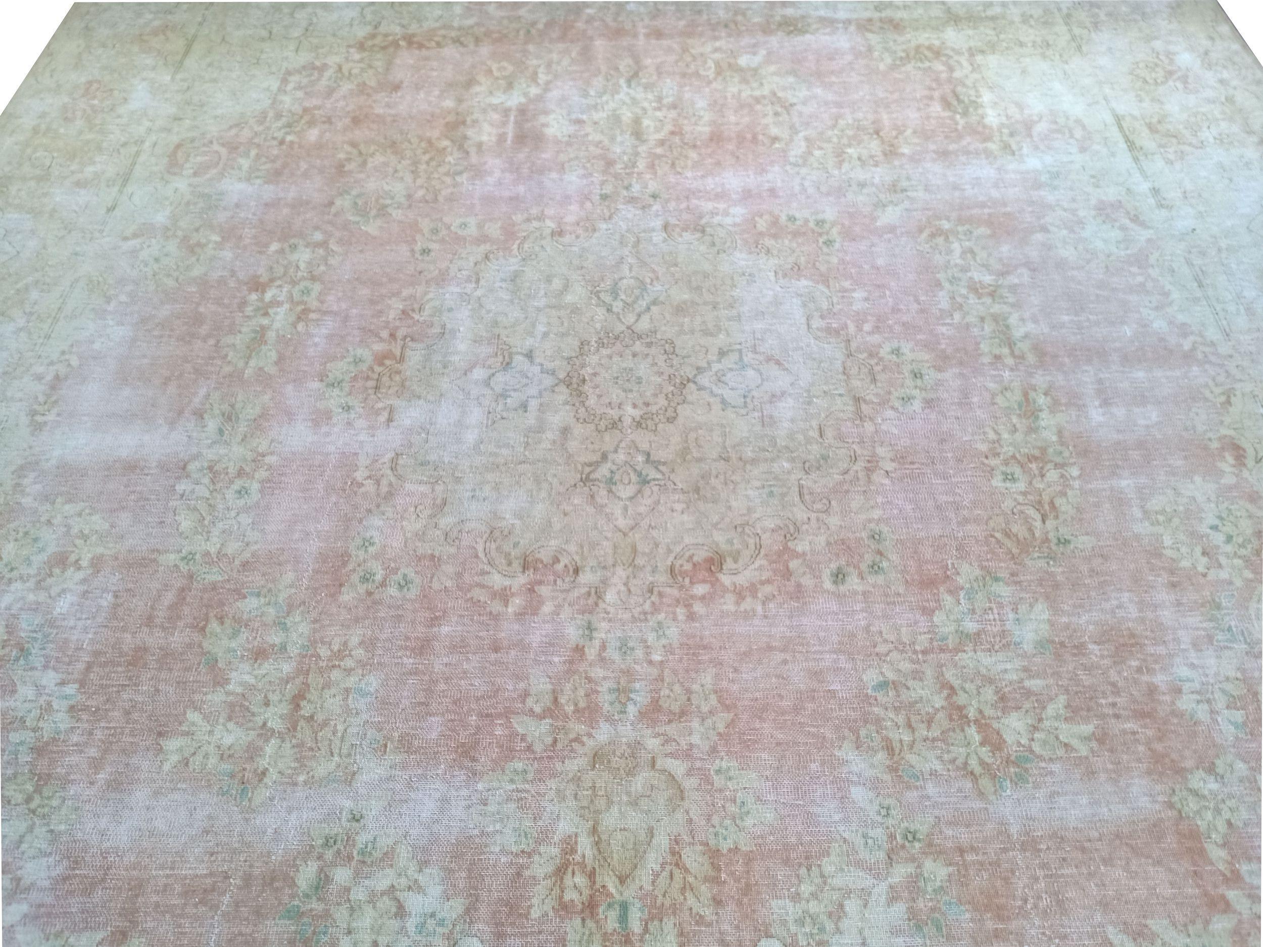 Vintage Distressed Persian Kerman In Good Condition For Sale In Laguna Hills, CA