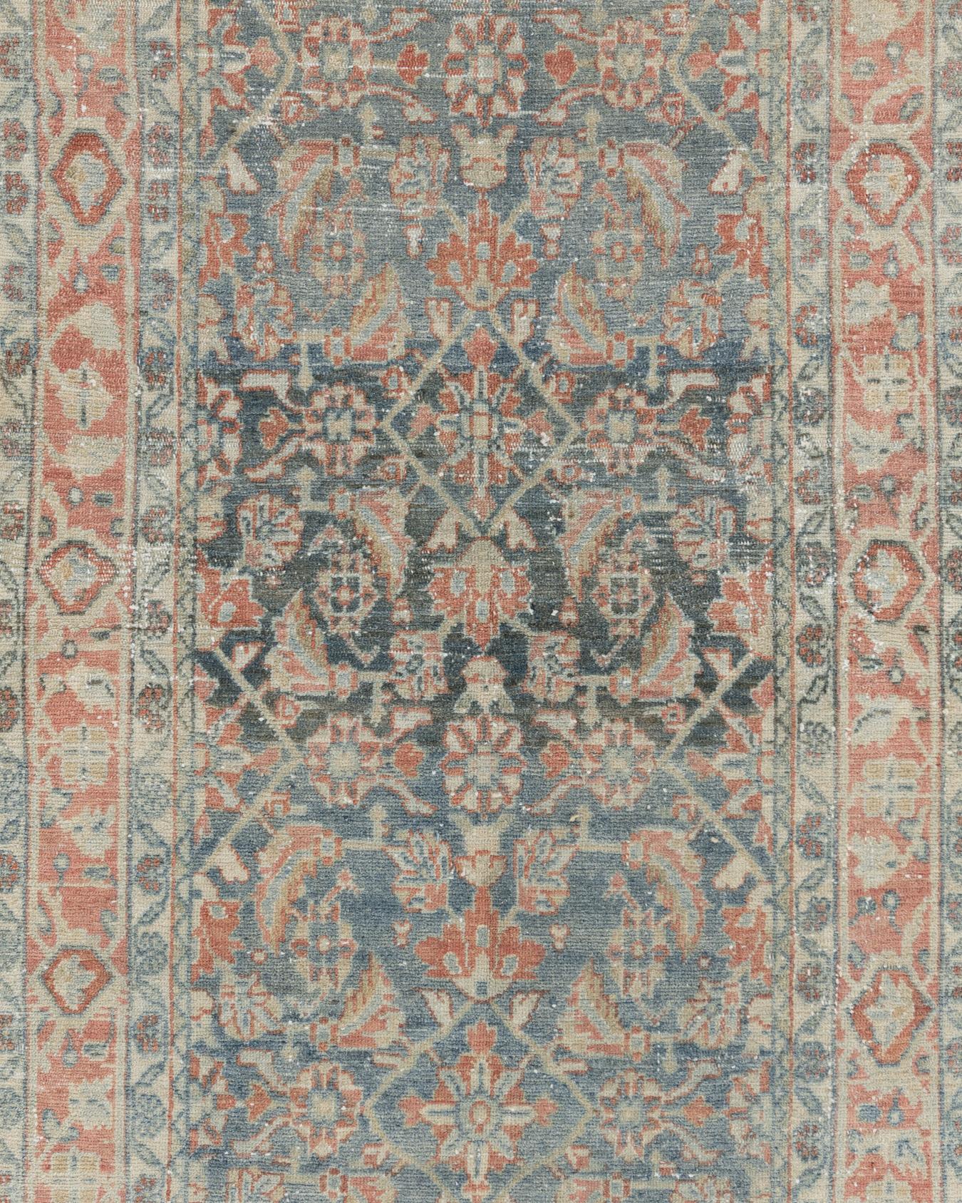 Vintage Distressed Persian Malayer Runner 3'1 x 12'9. A distressed carpet is not an abused one, but one that has been artfully recreated to follow current decorating style trends. The term distressed describes a rug where areas of the rug show the