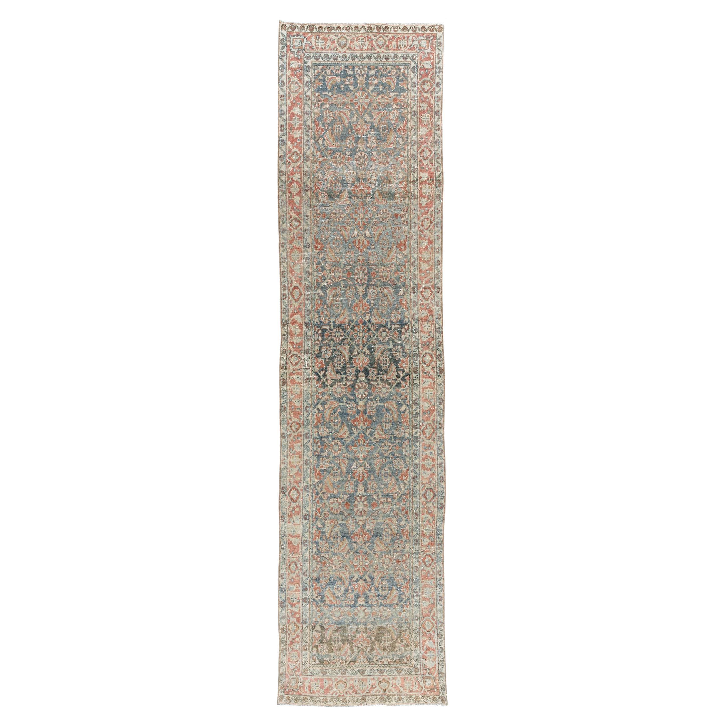 Vintage Distressed Persian Malayer Runner 3'1 x 12'9 For Sale