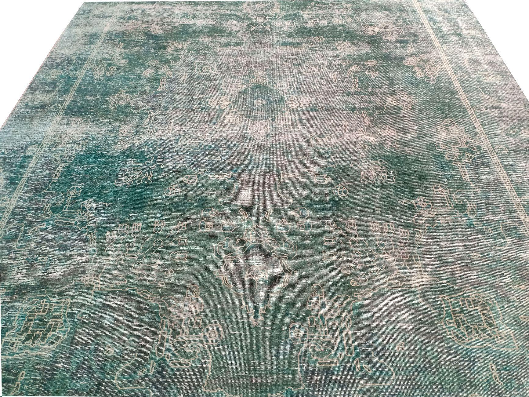 Vintage Distressed Persian Tabriz In Good Condition For Sale In Laguna Hills, CA