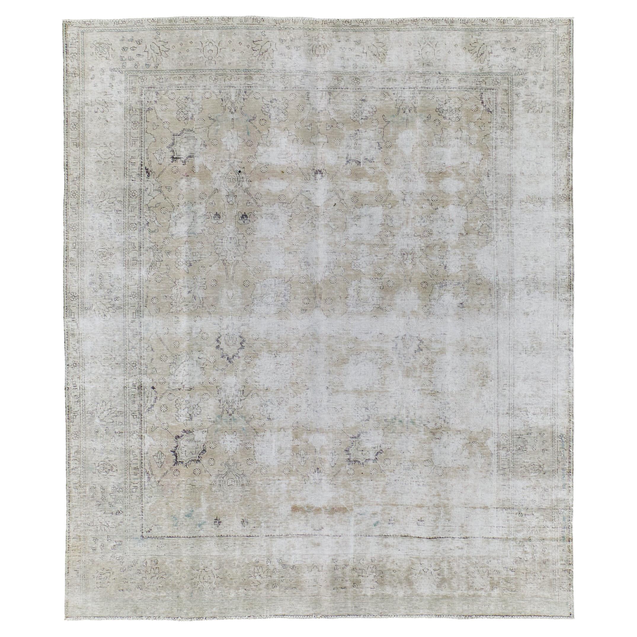 Vintage Distressed Persisch Tabriz im Angebot