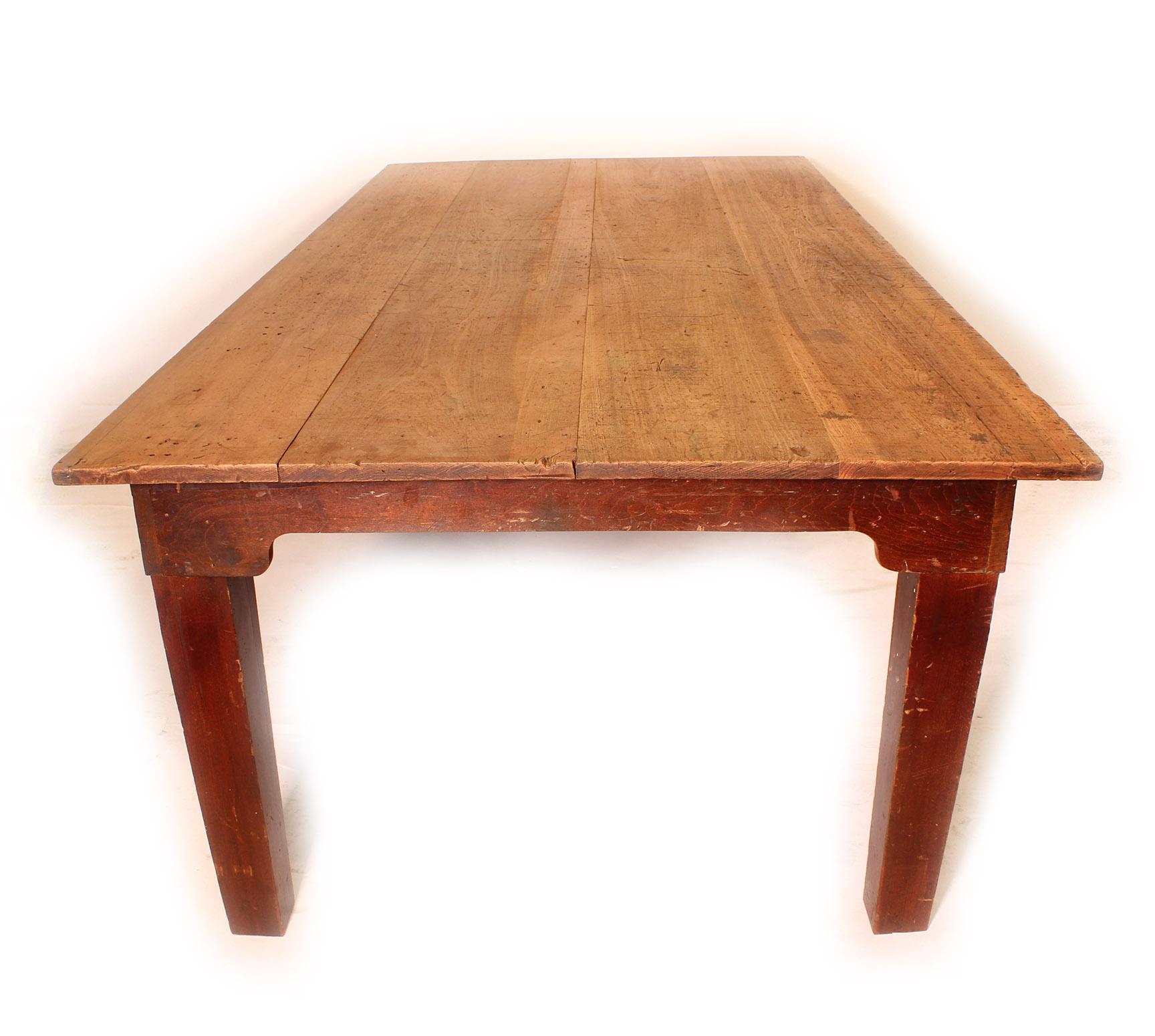 20th Century Vintage Distressed Pine Farm / Harvest Table for Dining