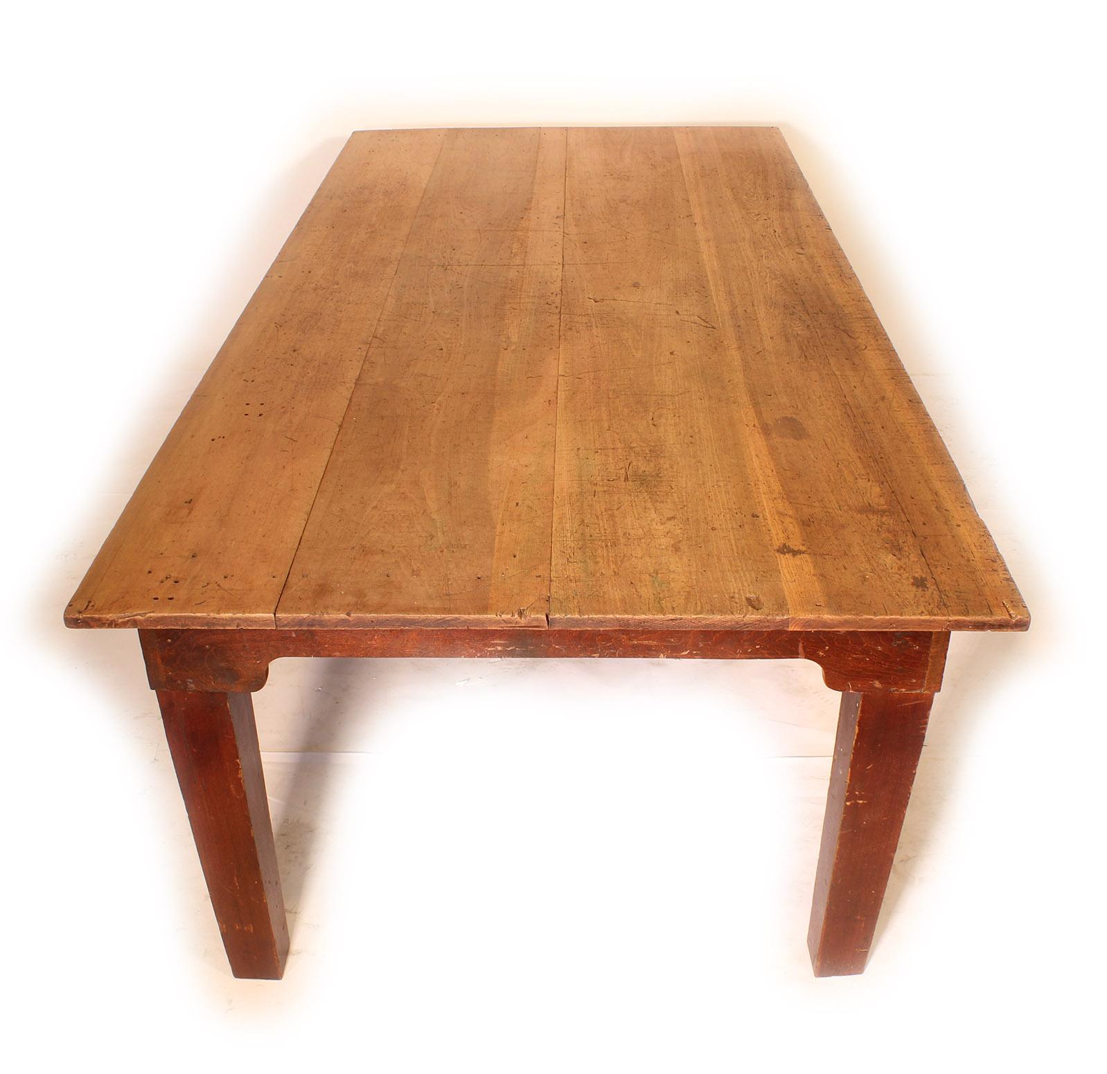 Vintage Distressed Pine Farm / Harvest Table for Dining 2