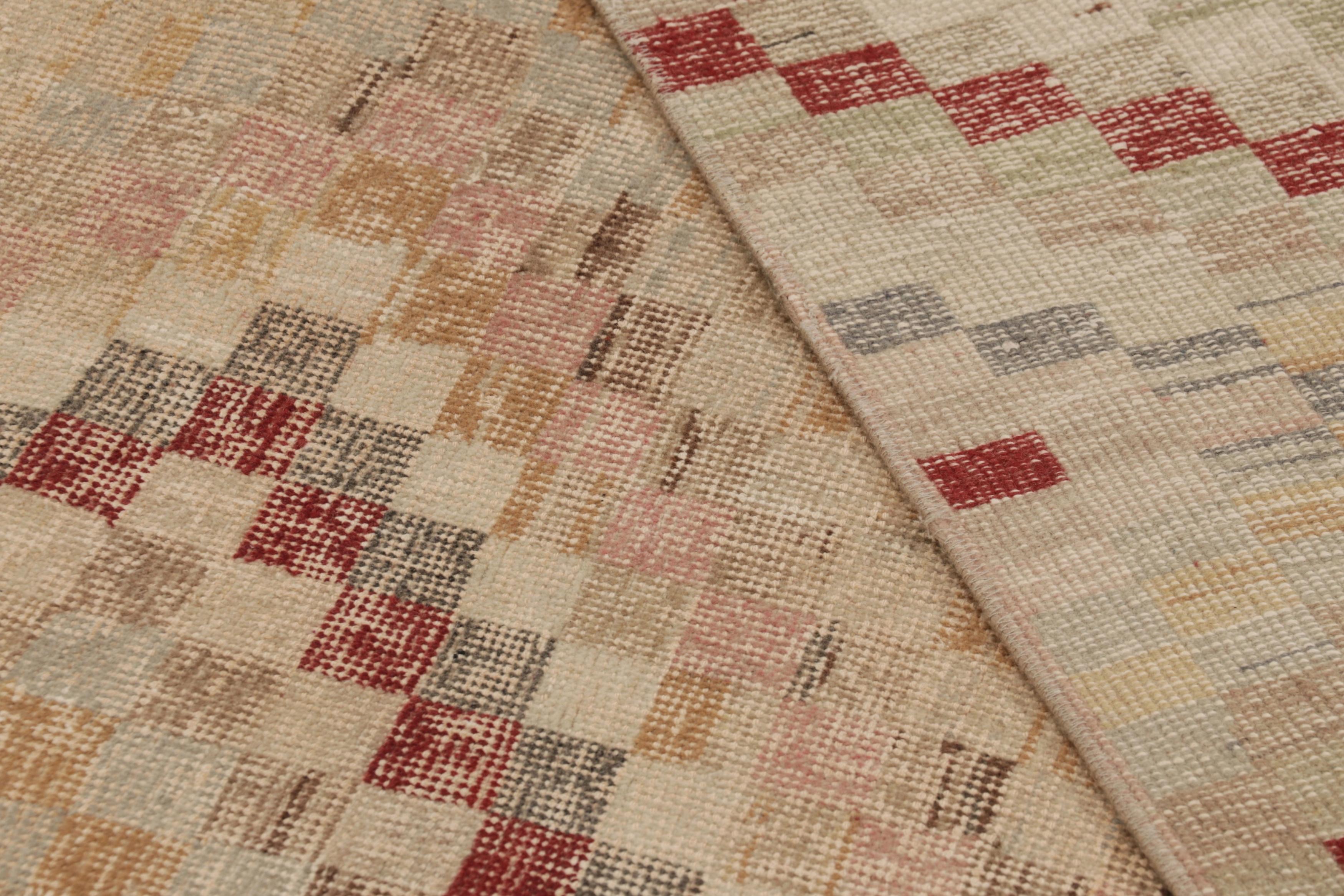 Vintage-Teppich, Beige-Rost Geometrisches Medaillon-Muster - Rug & Kilim im Zustand „Gut“ im Angebot in Long Island City, NY