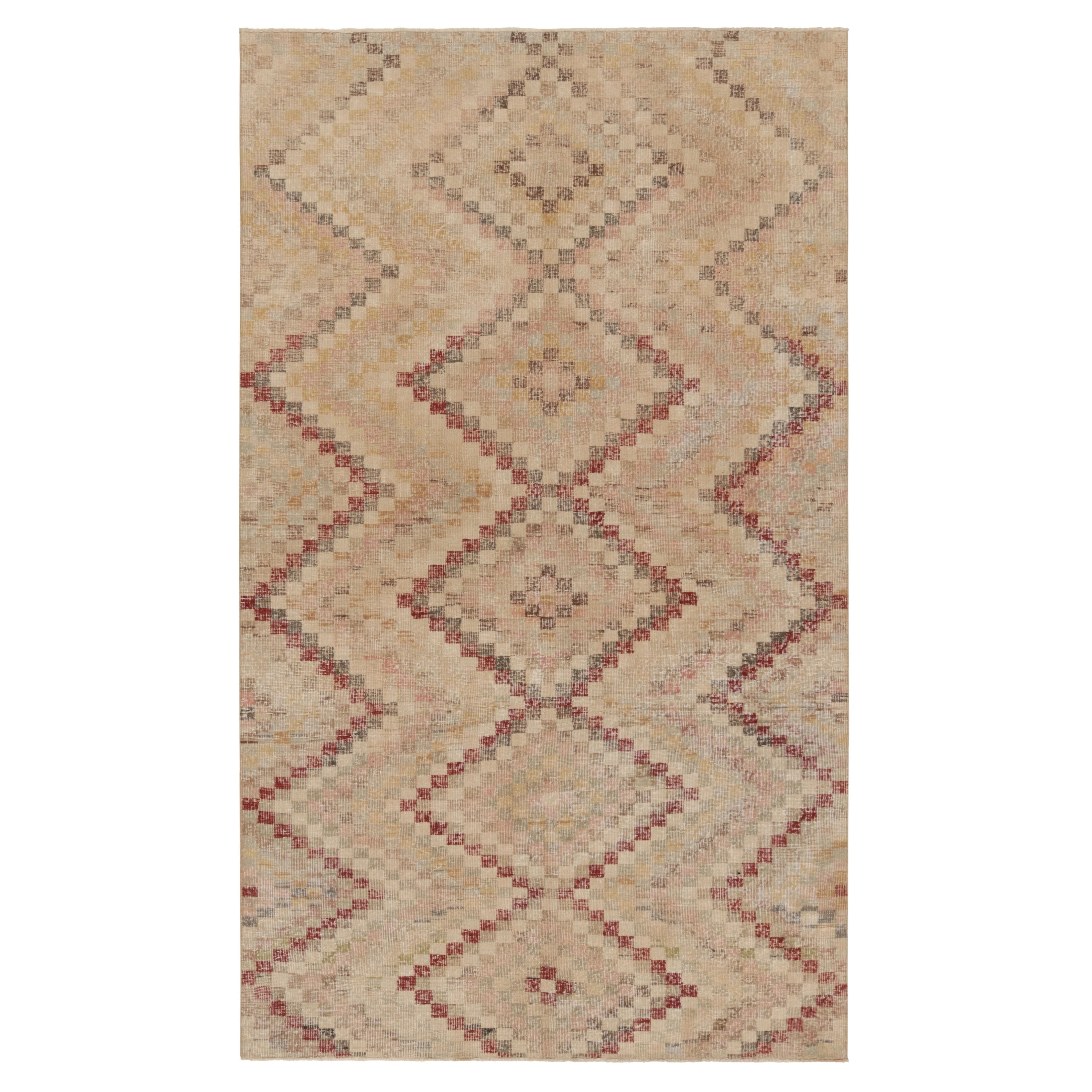 Vintage-Teppich, Beige-Rost Geometrisches Medaillon-Muster - Rug
Kilim
