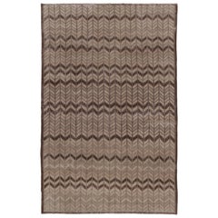 Alfombra vintage desgastada, motivos geométricos Chevron en beige-marrón - Rug
Kilim