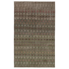 Vintage Distressed Rug, Earthy Floral Geometric Patterns - Rug 
Kilim