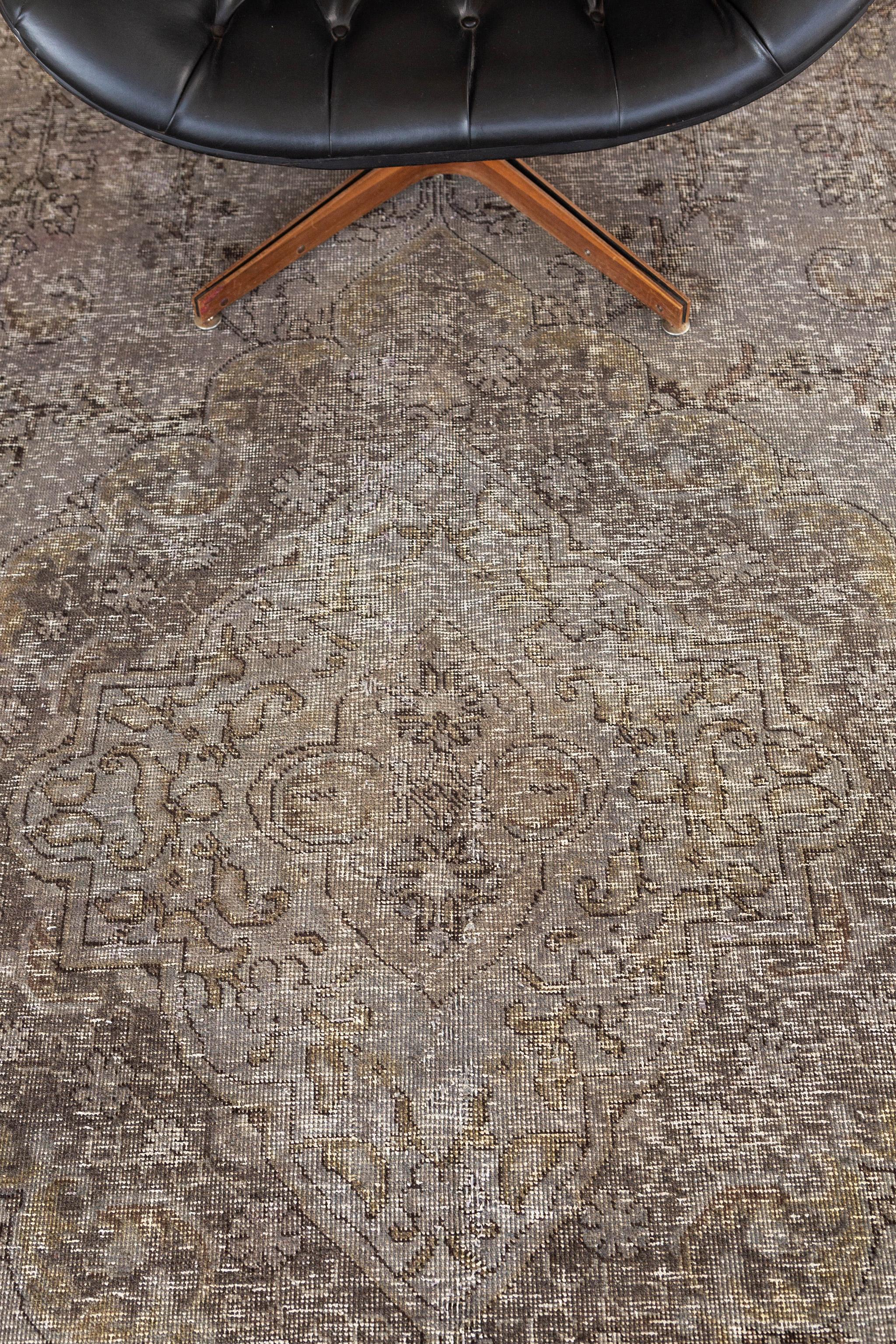 Mid-20th Century Vintage Distressed Rug For Sale