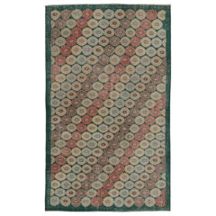 Grüner Vintage-Teppich mit polychromen Blumenmustern - Rug & Kili