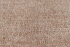 Vintage Distressed Rug, Pink & Beige with Diamond Geometric Pattern – Rug & Kili