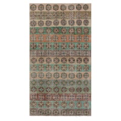 Vintage Distressed Rug, Polychromatische Geometrische Blumenmotive - Rug & Kilim