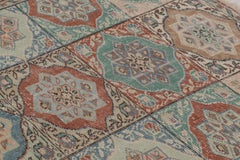 Vintage Distressed Rug, Polychromatic Medallion Patterns - Rug & Kilim