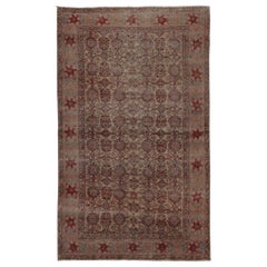 Vintage Distressed Rug with Muted Floral Medallions - Rug & Kilim