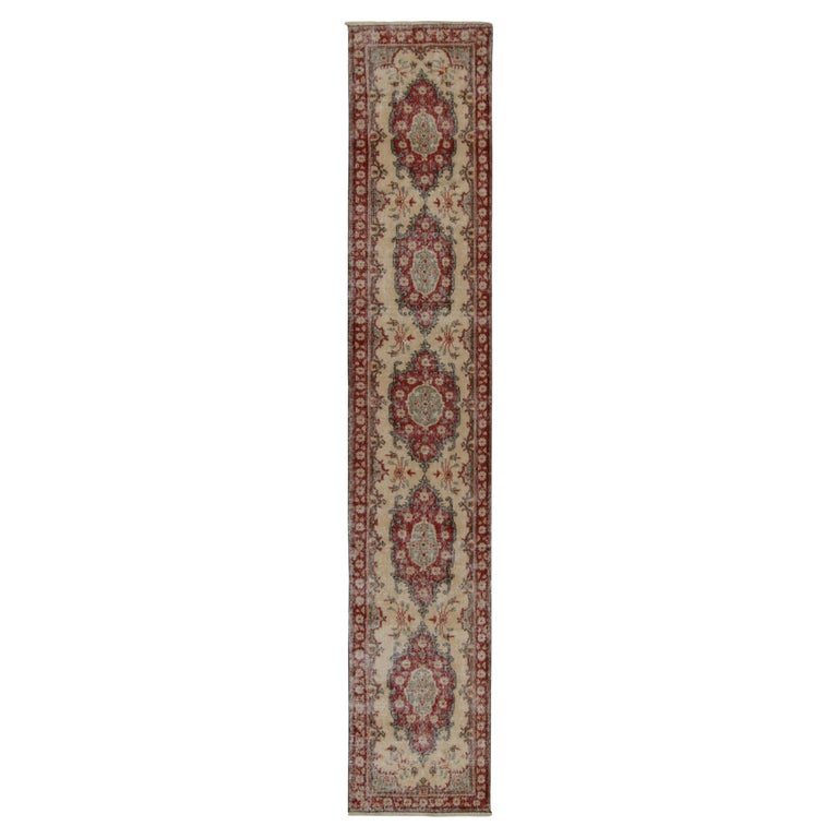 Tapis Vintage à Poils Courts - 130 X 190 Cm - Motif Géométrique Rouge Rouillé - Coton Et Polyester - Facile D'entretien