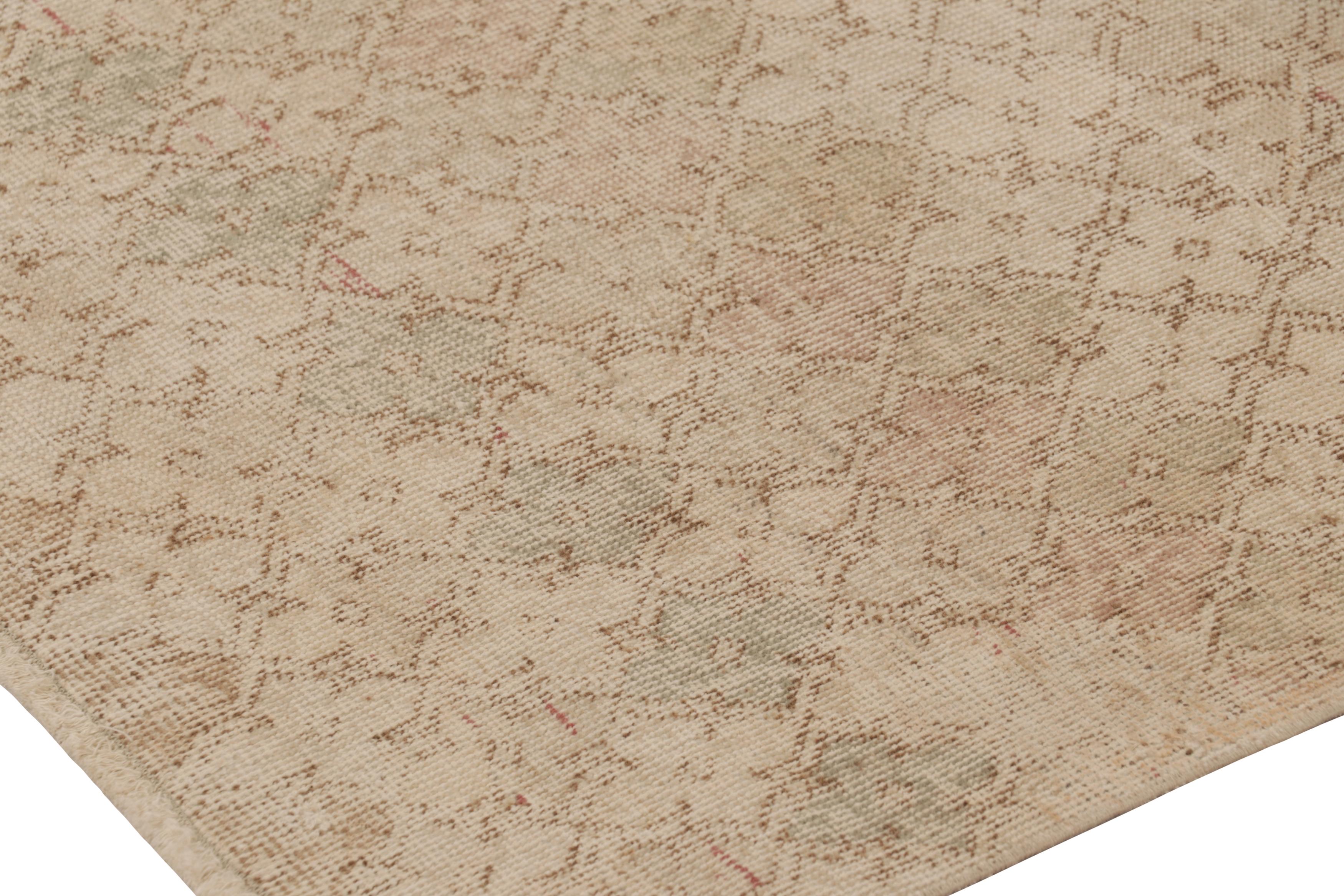 Vintage Distressed Läufer, Beige und Braun Geometrisches Muster - Rug & Kilim im Zustand „Gut“ im Angebot in Long Island City, NY