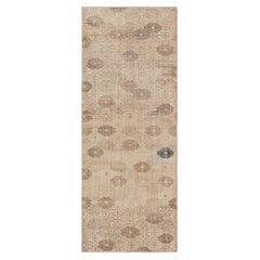 Vintage Distressed Läufer Teppich, Beige-Braun Geometrisches Blumenmuster - Rug 
Kil