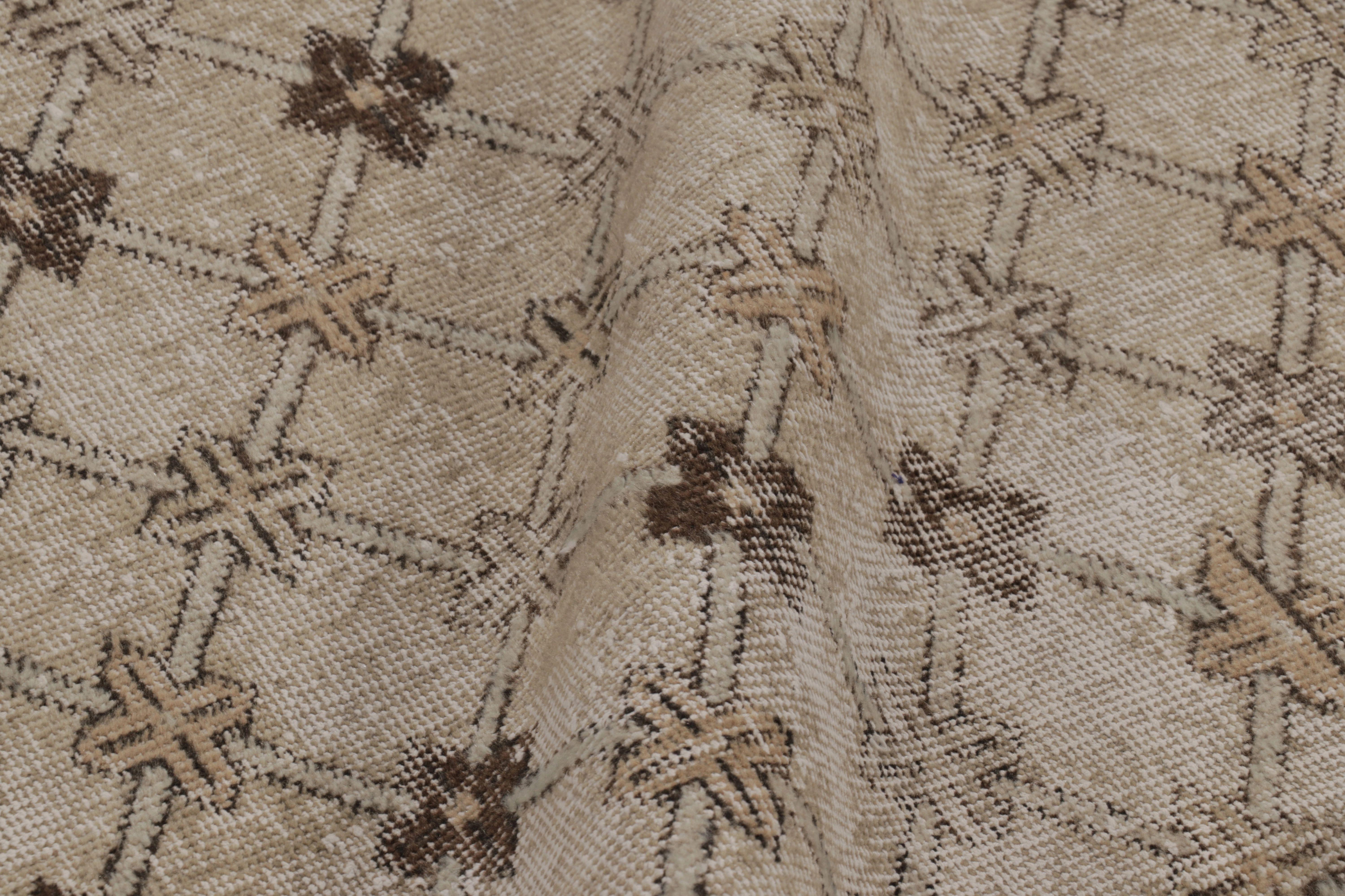 Vintage Distressed Läufer, Beige-Braun Geometrisch gemustert - Rug & Kilim (Wolle) im Angebot