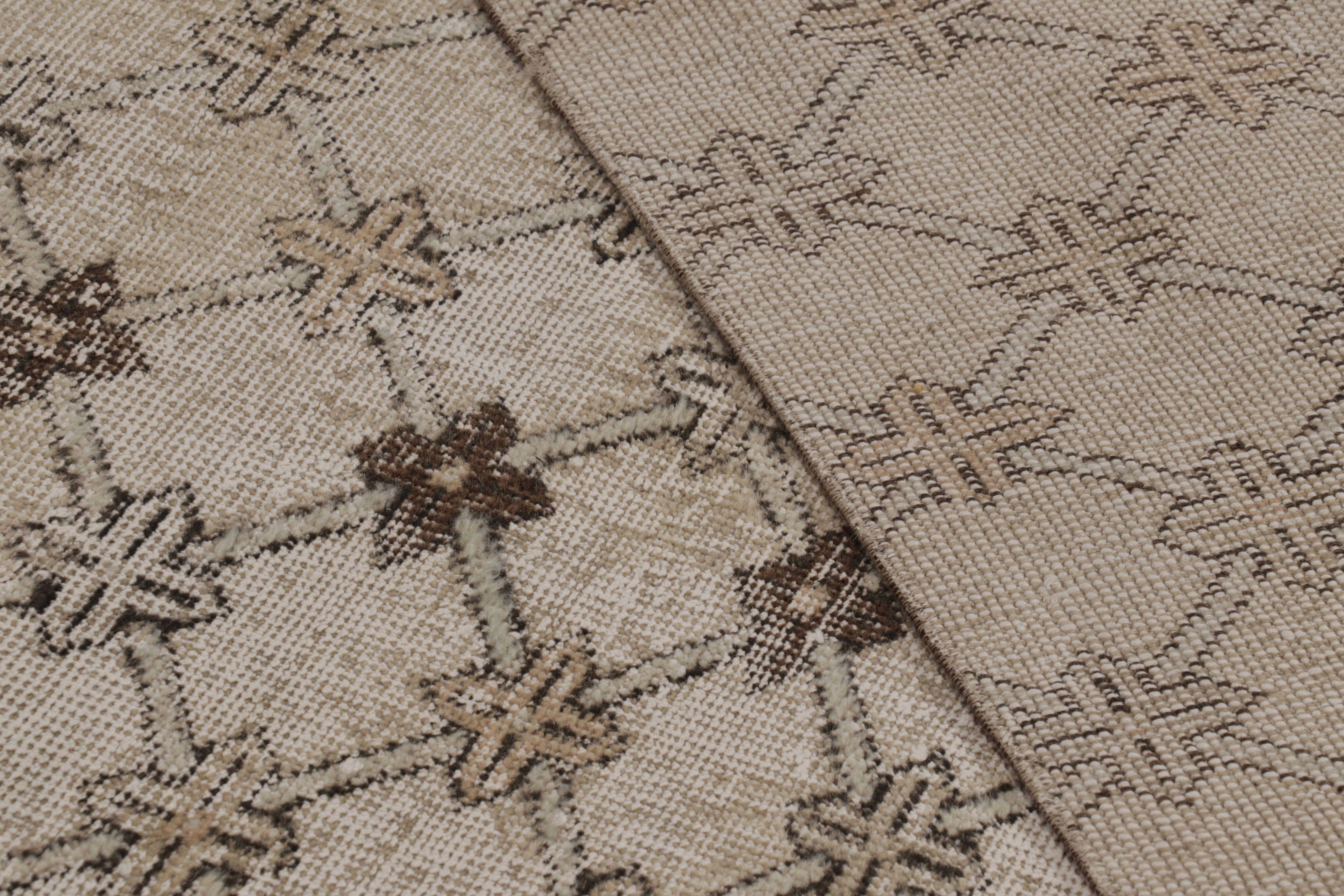 Vintage Distressed Läufer, Beige-Braun Geometrisch gemustert - Rug & Kilim im Angebot 1