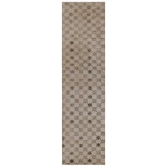 Vintage Distressed Läufer, Beige-Braun Geometrisch gemustert - Rug & Kilim