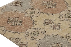 Vintage Distressed Runner Rug, Beige-Red and Blue Medallion Pattern - Rug & Kili