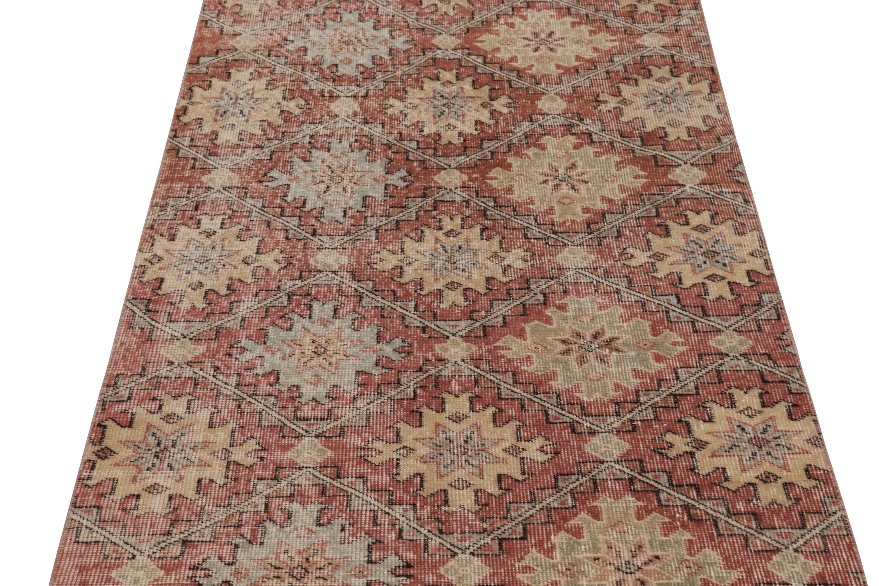 Turco Tappeto vintage con motivo geometrico tribale, beige-ruggine - Rug & Kilim in vendita