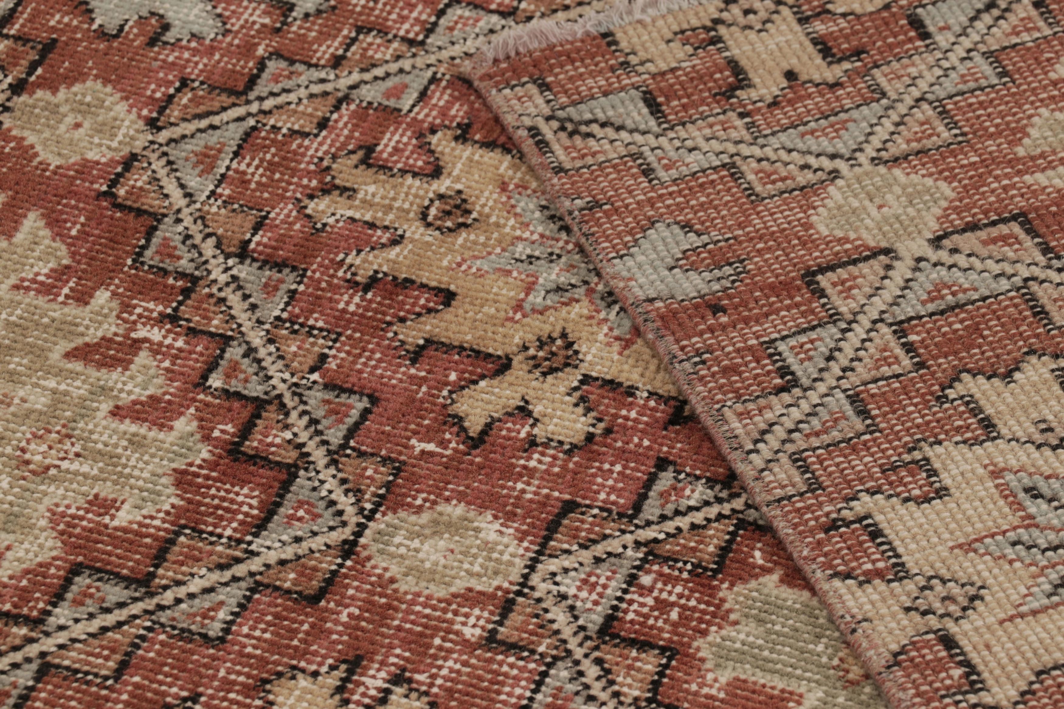 Lana Tappeto vintage con motivo geometrico tribale, beige-ruggine - Rug & Kilim in vendita