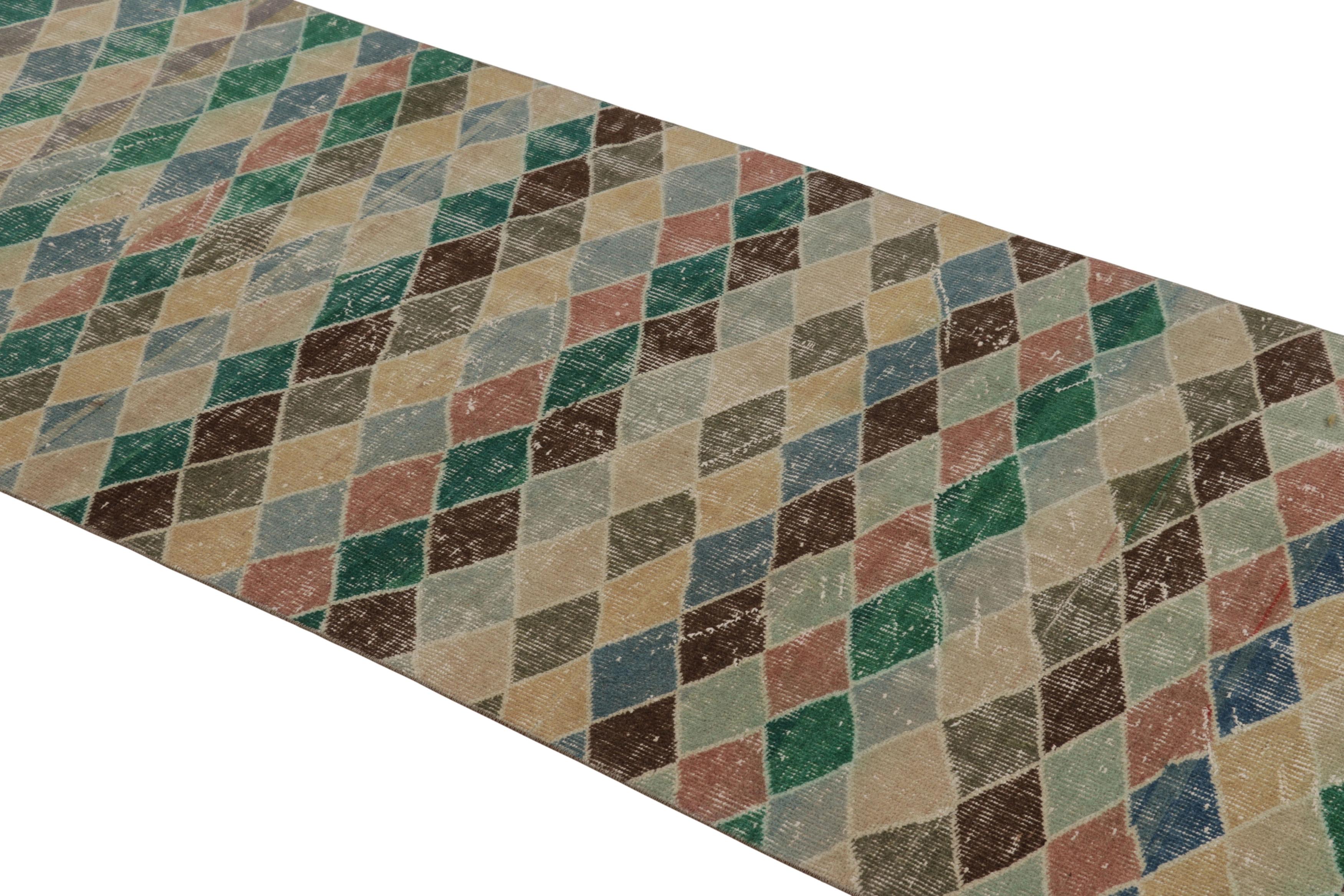 Turco Tappeto vintage con motivo geometrico policromatico - Rug & Kili in vendita