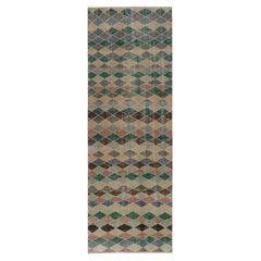 Vintage Distressed Läufer, kühnes polychromes geometrisches Muster - Rug 
Kili