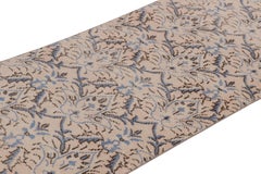 Vintage Distressed Runner Rug, Cream Pink with All-Over Florals – Rug & Kilim