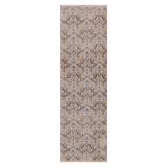 Vintage Distressed Läufer, creme-rosa mit flächendeckenden Blumen - Rug & Kilim