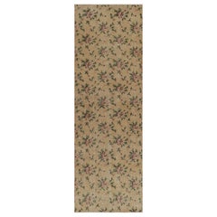 Vintage Distressed Runner Rug, Gold with Soft Pink Floral Pattern - Rug
Kilim