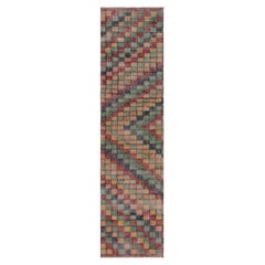Vintage Distressed Läufer Teppich, Mosaik Multicolor Geometrisches Design - Rug & Kilim