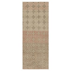 Vintage Distressed Läufer Teppich, Rosa und Beige Geometrische Muster - Rug & Kilim